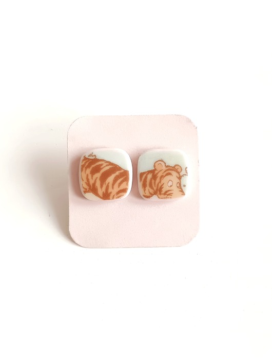 kolczyki ceramiczne Kolczyki z tygrysem
