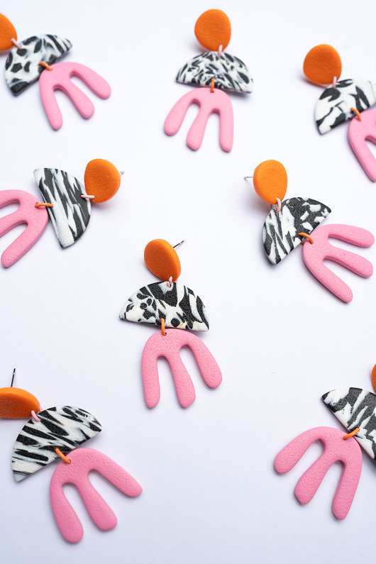 kolczyki z masy plastycznej Wiszące kolczyki Henri Matisse