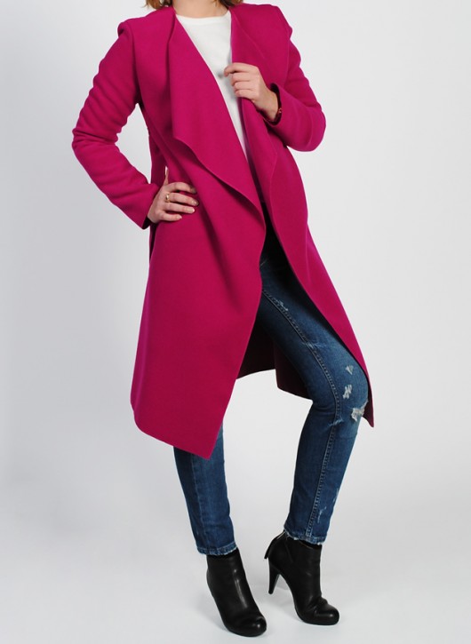 płaszcze damskie Asymetryczny płaszcz waterfall