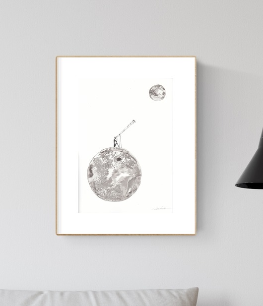 grafika 21X30 cm wykonana ręcznie MiniMalArt