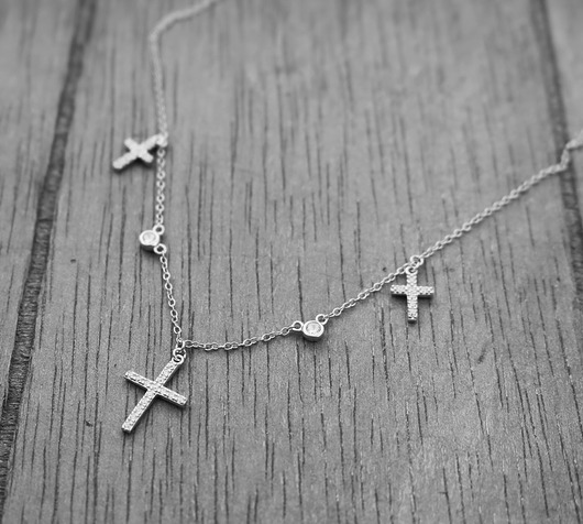  Choker/naszyjnik cyrkonie,krzyżyki srebro 925 Coccola JEWELLERY