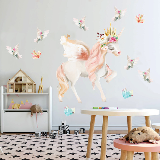 naklejki ścienne do pokoju dziecka Naklejki na ścianę Jednorożec