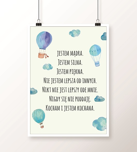 Plakat / JESTEM - dziewczynka - A3 Well Wall