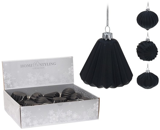 Bombki czarne Geometry 12 szt. MIA home