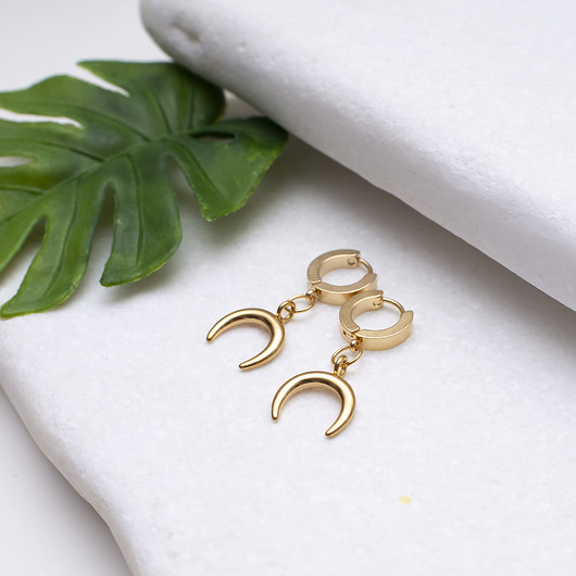 kolczyki pozłacane Kolczyki ze stali chirurgicznej  Moonlight - złoconce.