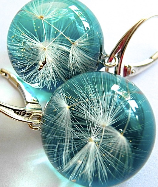 Kolczyki srebrne z nasionami dmuchawca Grol Jewellery