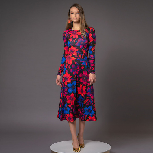 sukienki midi damskie Sukienka basic - Sara Flower Power