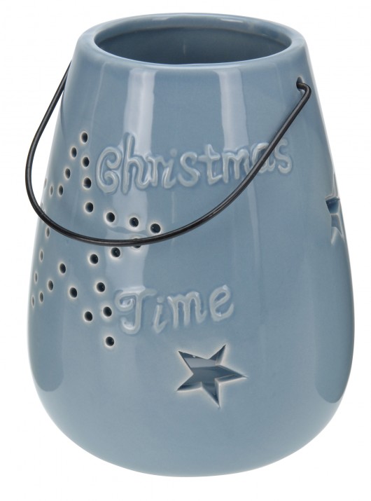 Lampion ceramiczny Christmas Time granatowy MIA home