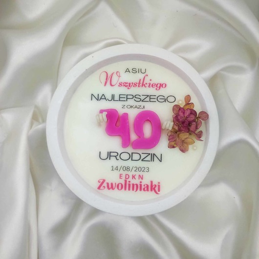 świeczniki i świece Na 40 urodziny świeca z napisami / XL