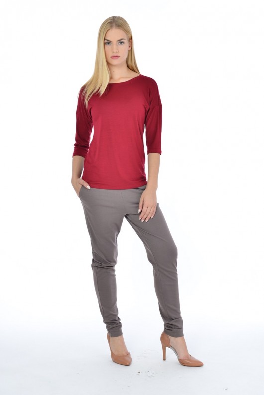 Bluzka oversize Basic czerwona Insist