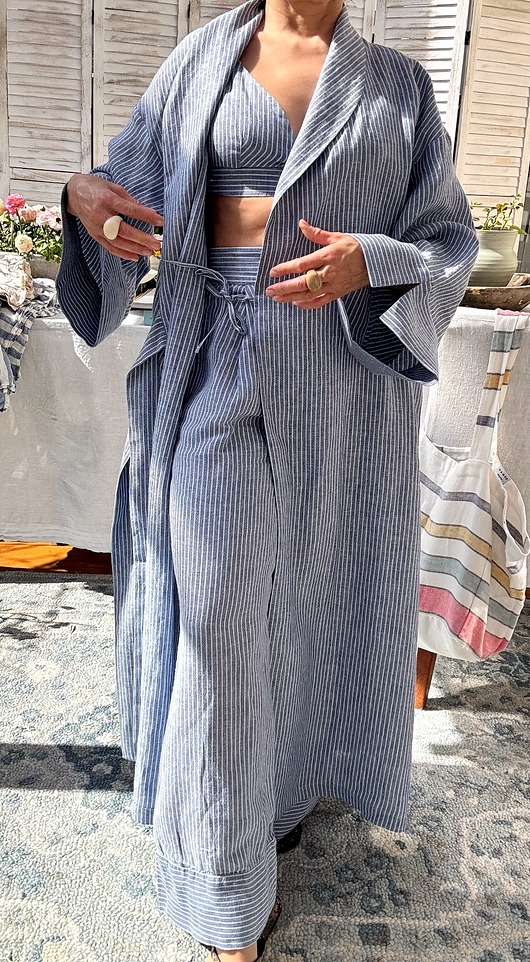 ubrania różne Długie lniane kimono