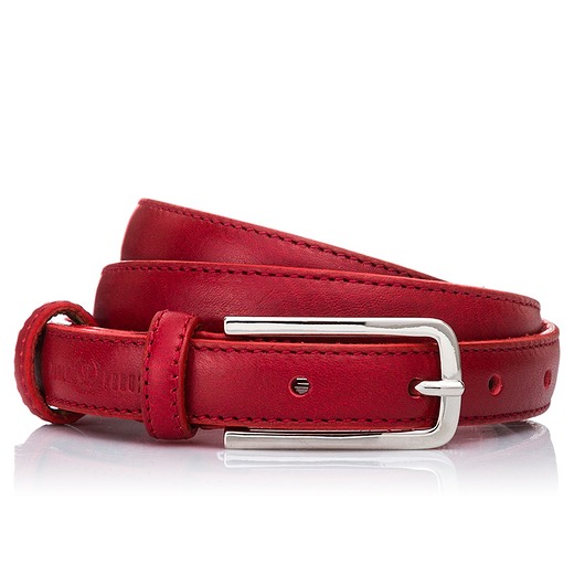 paski damskie SKÓRZANY PASEK DAMSKI PAOLO PERUZZI WB04-RED-110 CM