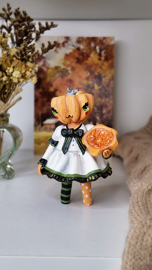 figurki i rzeźby Dynia girl z Halloween
