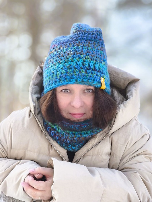 czapki damskie CRAZYCOLOR  zimowa czapka "leśne szepty"