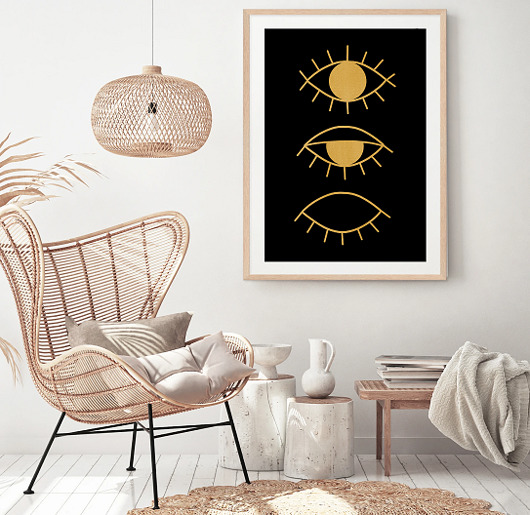plakaty PLAKAT abstrakcyjny mid century boho oko