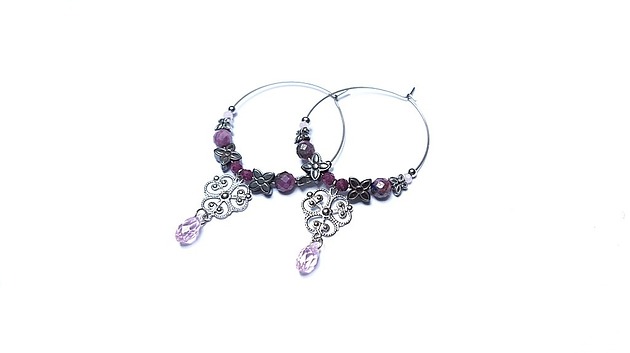 kolczyki - inne Alloys Collection flower vol. 9 /ruby/ - kolczyki