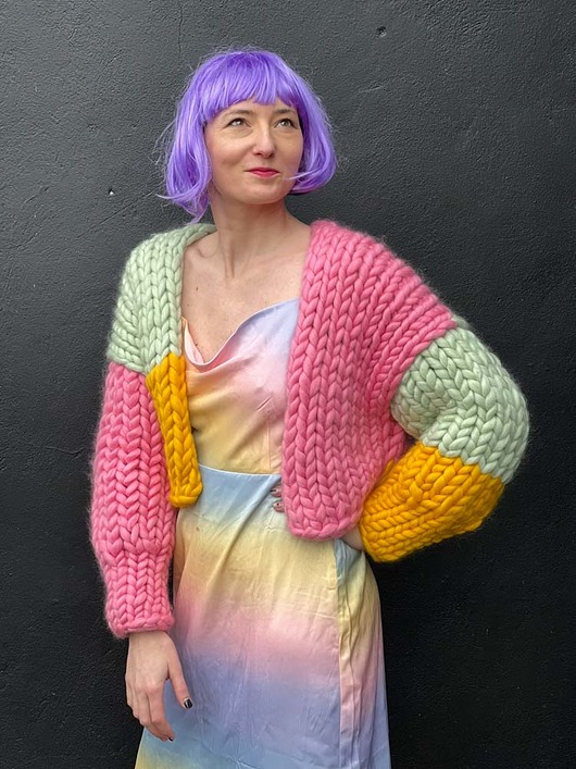 kardigany damskie Merino Kardigan Kolorowy