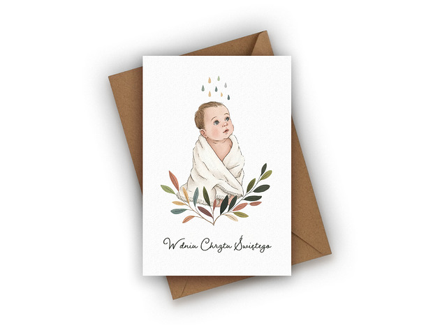 kartki okolicznościowe - wydruki Kartka na Chrzest Święty- W dniu Chrztu Świętego