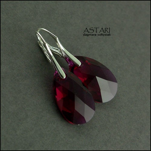 kryształ SWAROVSKI I SREBRO - RUBY Astari