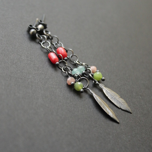 kolczyki z kamieniami Kolczyki Wiatr