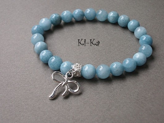 Blue  and grey 1  - bransoletka KiKa pracownia