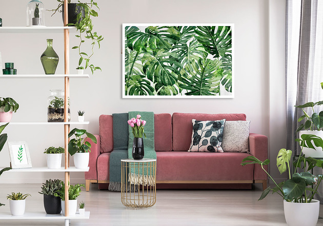 obrazy Obraz na płótnie LIŚCIE MONSTERA 80x120cm