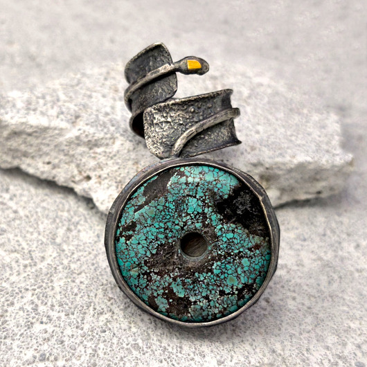 pierścionki srebrne Wielki turkus - niebanalny pierścień srebrny