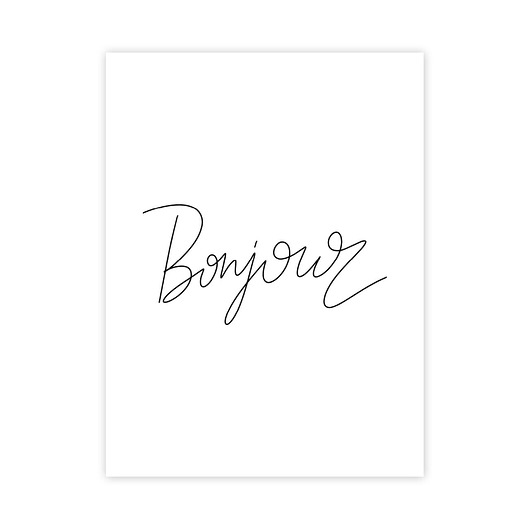 plakaty Napis Bonjour plakat