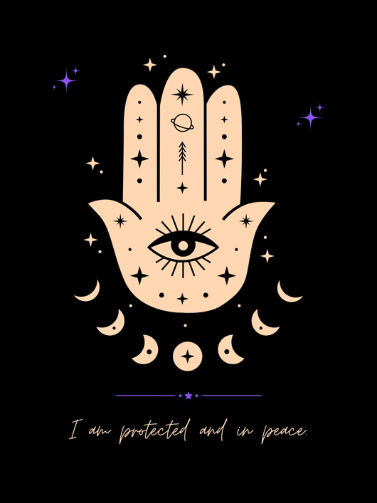 plakaty Plakat joga - HAMSA PROTECTION