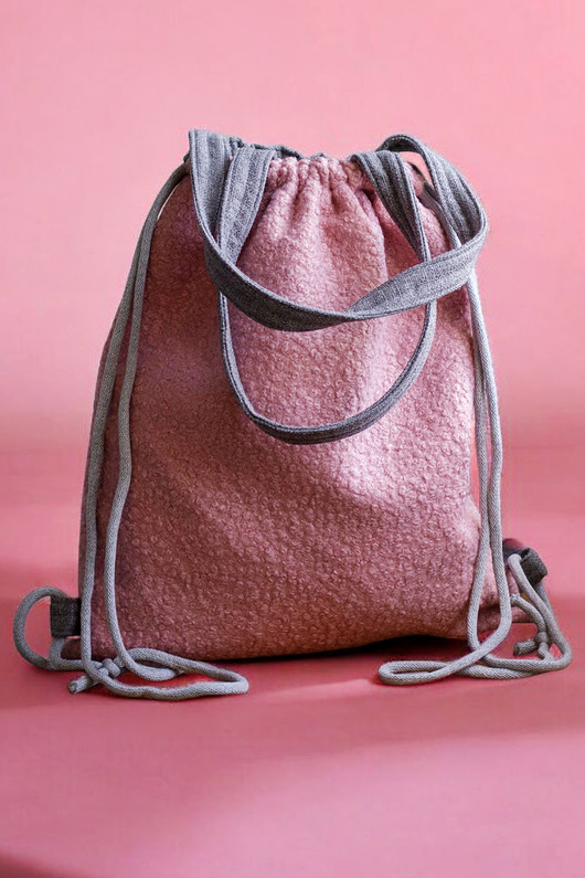 plecaki Różowo-szara plecakotorba 2w1 baranek