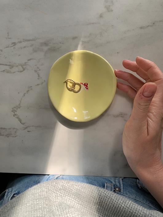 pojemniki na biżuterię Ceramiczna Miseczka na Biżuterię Masełko z Muchomorem