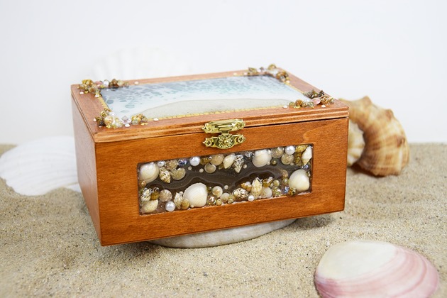 pojemniki na biżuterię Szkatułka XL morskie wspomnienia 06