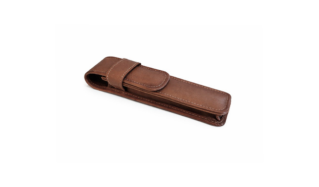 piórniki Etui na pióro długopis  podwójne B2brązowe matowe