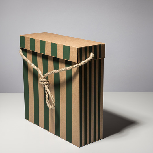 Bag Box Torba tekturowa 35x11x35 cm pasy zielone BagStreetBox