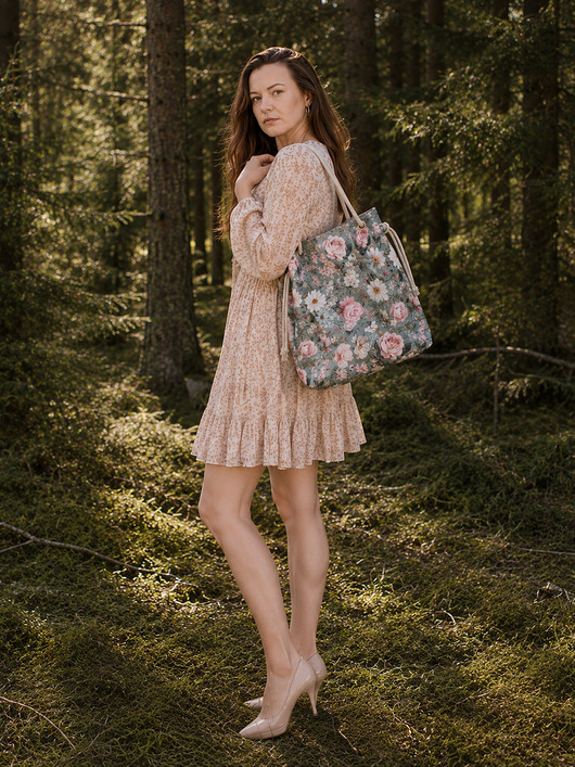 torby na ramię Torebka bucket bag na La ty o że sznurkami z zamkiem