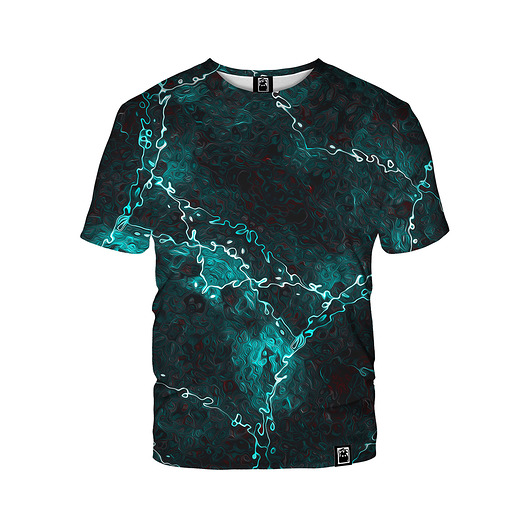 t-shirty męskie Męski T-shirt DR.CROW Marble Turkus