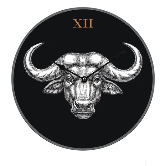 zegary Szklany zegar Bull
