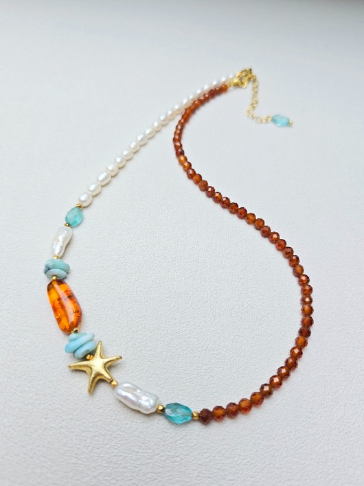 złote naszyjniki Krótki  Naszyjnik Asteria Amber