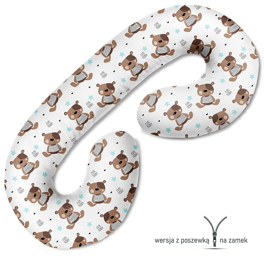 ubrania i akcesoria do karmienia Poduszka ciążowa do spania i karmienia Miś teddy beżowy