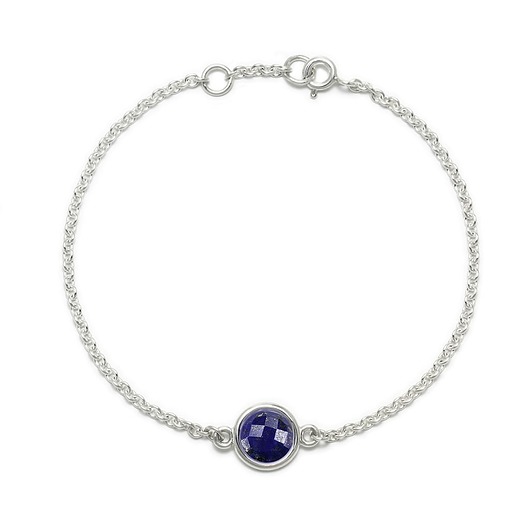 bransoletki srebrne Aura - Bransoletka srebrna z lapisem lazuli