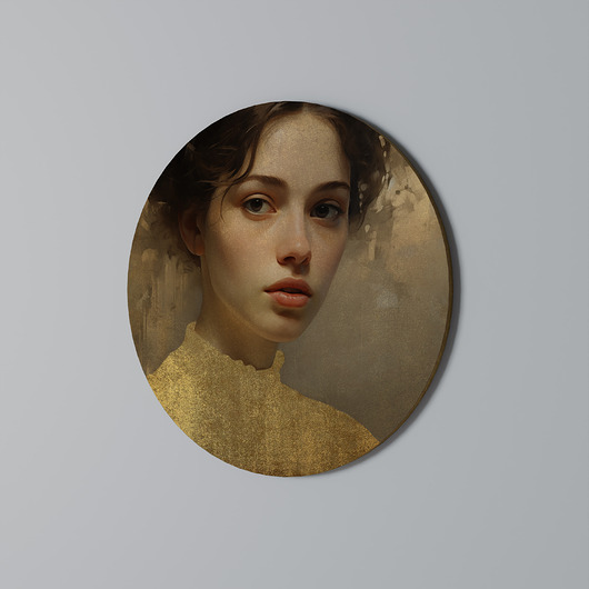 obrazy ETHEREAL ECOUNTER Obraz okrągły 69cm - dekor dębu