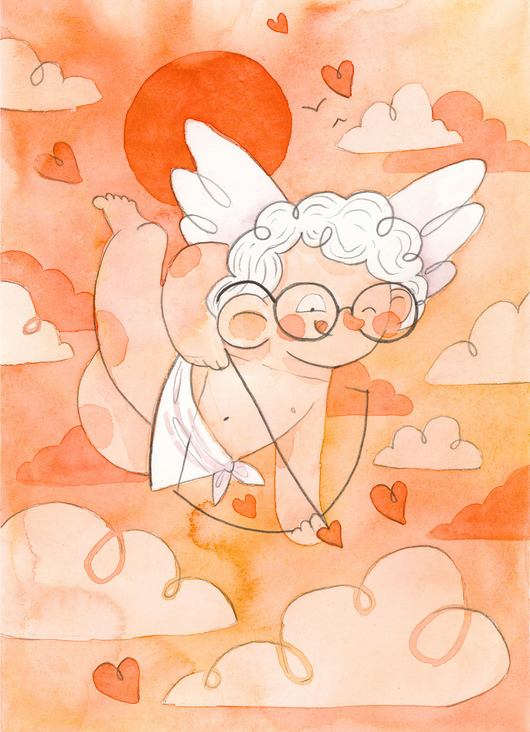 Amor - ilustracja oryginalna A5 Czary Malary