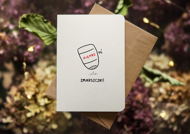 kartki okolicznościowe - wydruki Zabawna kartka na urodziny, Pieprzyć Zmarszczki