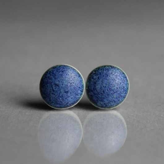 kolczyki ceramiczne Lazurowe 6mm/stal chirurgiczna/