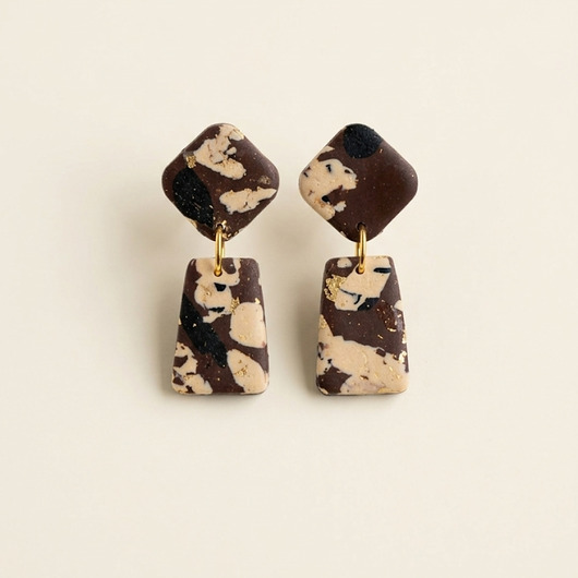 kolczyki z masy plastycznej Kolczyki Brownie