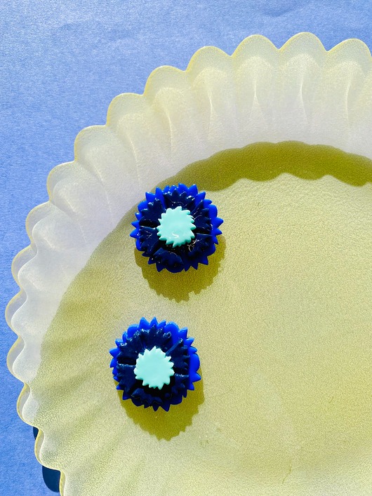 kolczyki z masy plastycznej Kolczyki KWIATY CHABRY