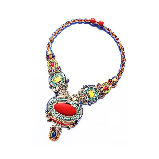 Qsambara- Etniczny naszyjnik soutache Mró Soutache