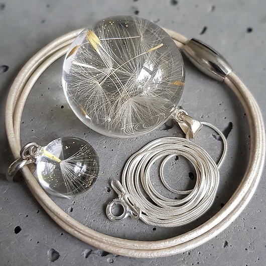 zestaw-dmuchawce w żywicy Grol Jewellery