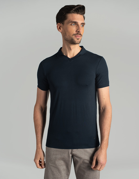t-shirty męskie Koszulka polo vizzini granatowy