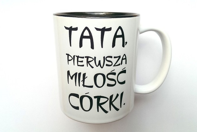 KUBEK TATA MIŁOŚĆ CÓRKI z CZARNYM WNĘTRZEM FarrowDesign